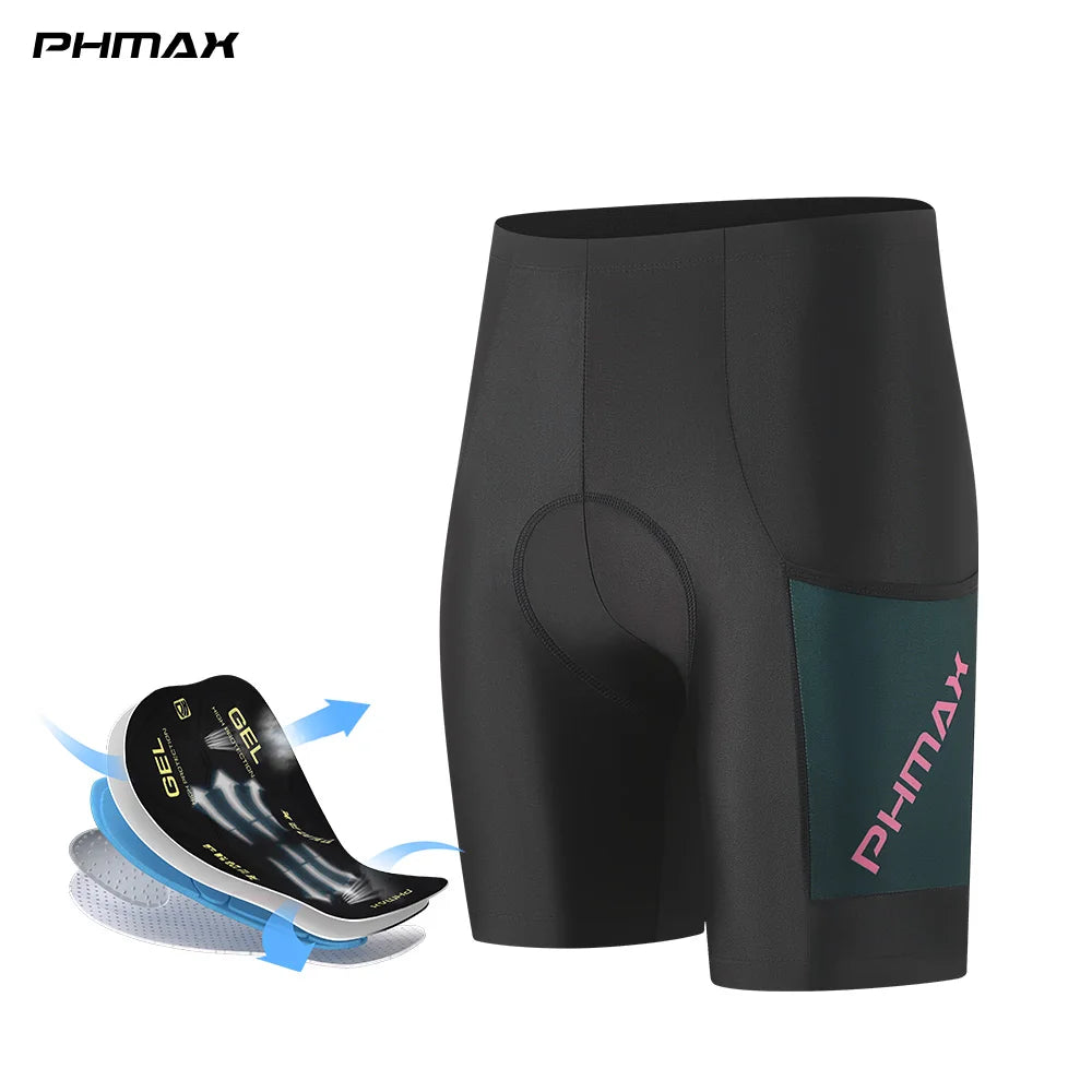 PHMAX Women's Cycling Shorts 5D Gel Padded Road Bicycle Shorts Shock Absorption Quick Dry Summer Bike Shorts for long Distance Oasis Select PW-DK-44501 S