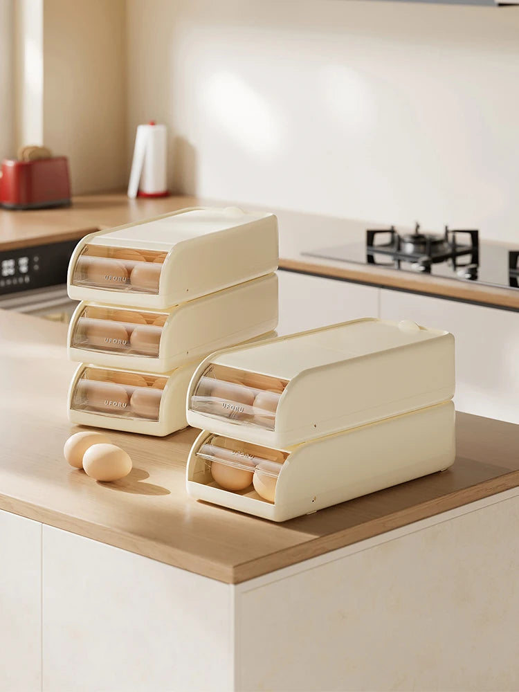 Egg Holder Holds, Egg Container for Refrigerator, Countertop, or Cupboard , Egg Drawer Tray Oasis Select
