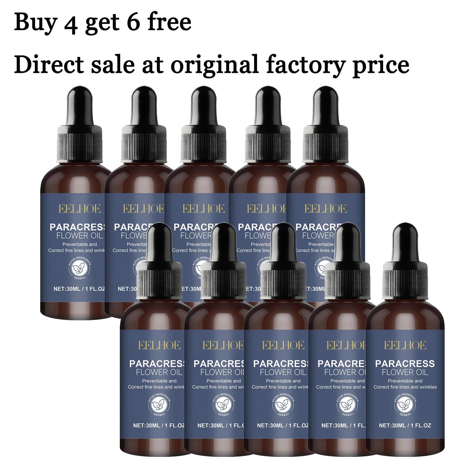 30ML Herbal Face Serum Deep Hydrating Fade Fine Lines Enhance Skin Elasticity Firming Improve Smoothness Skin Oil for Daily Oasis Select 10 pcs United States