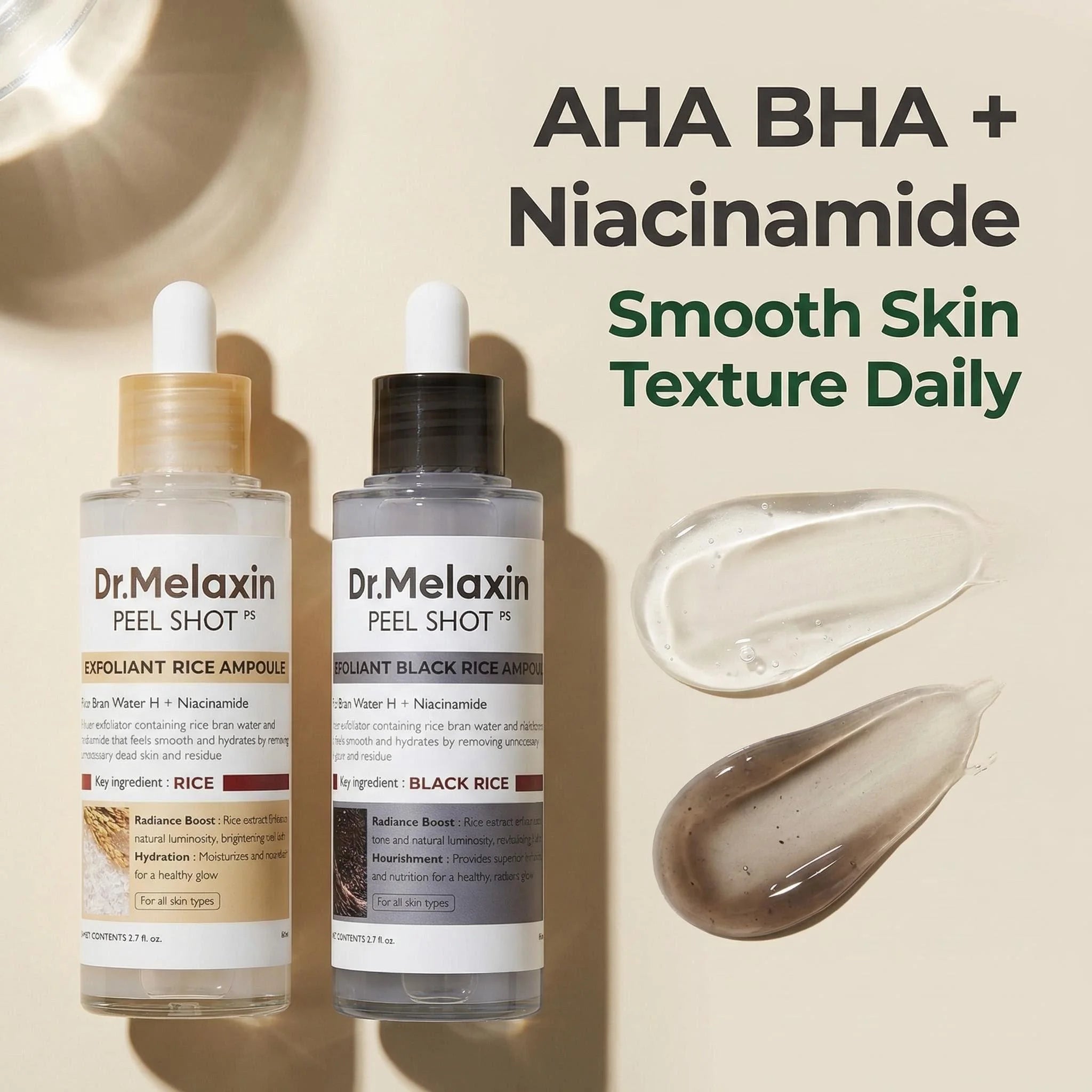 Black Rice Exfoliating Ampoule 80ml – AHA BHA & Niacinamide Exfoliating Face Serum Oasis Select