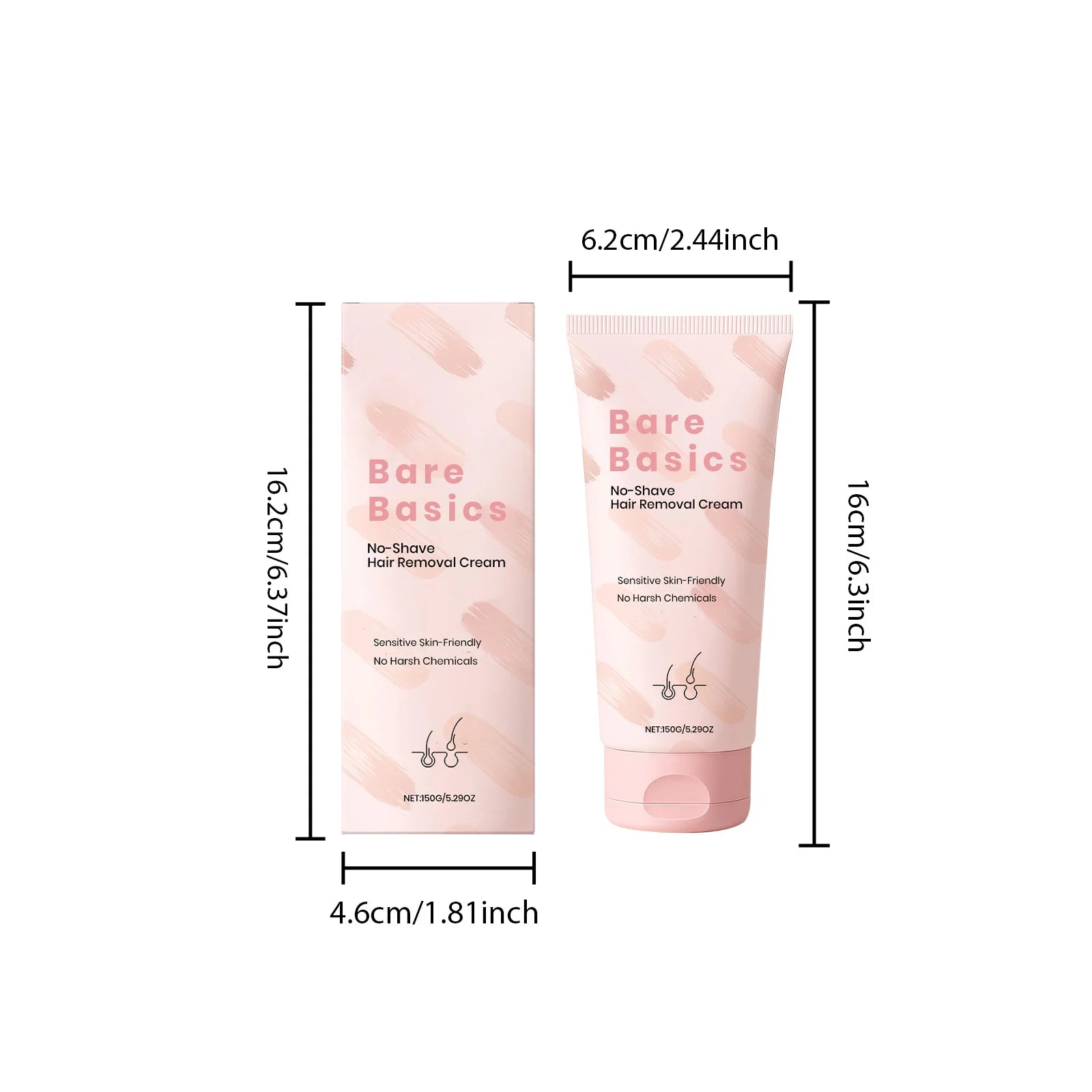 150G Body Hair Removal Cream Sensitive Skin-friendly Gentle Cleaning Refine Pores Refreshing Relief Discomfort Easy Hair Remover Oasis Select