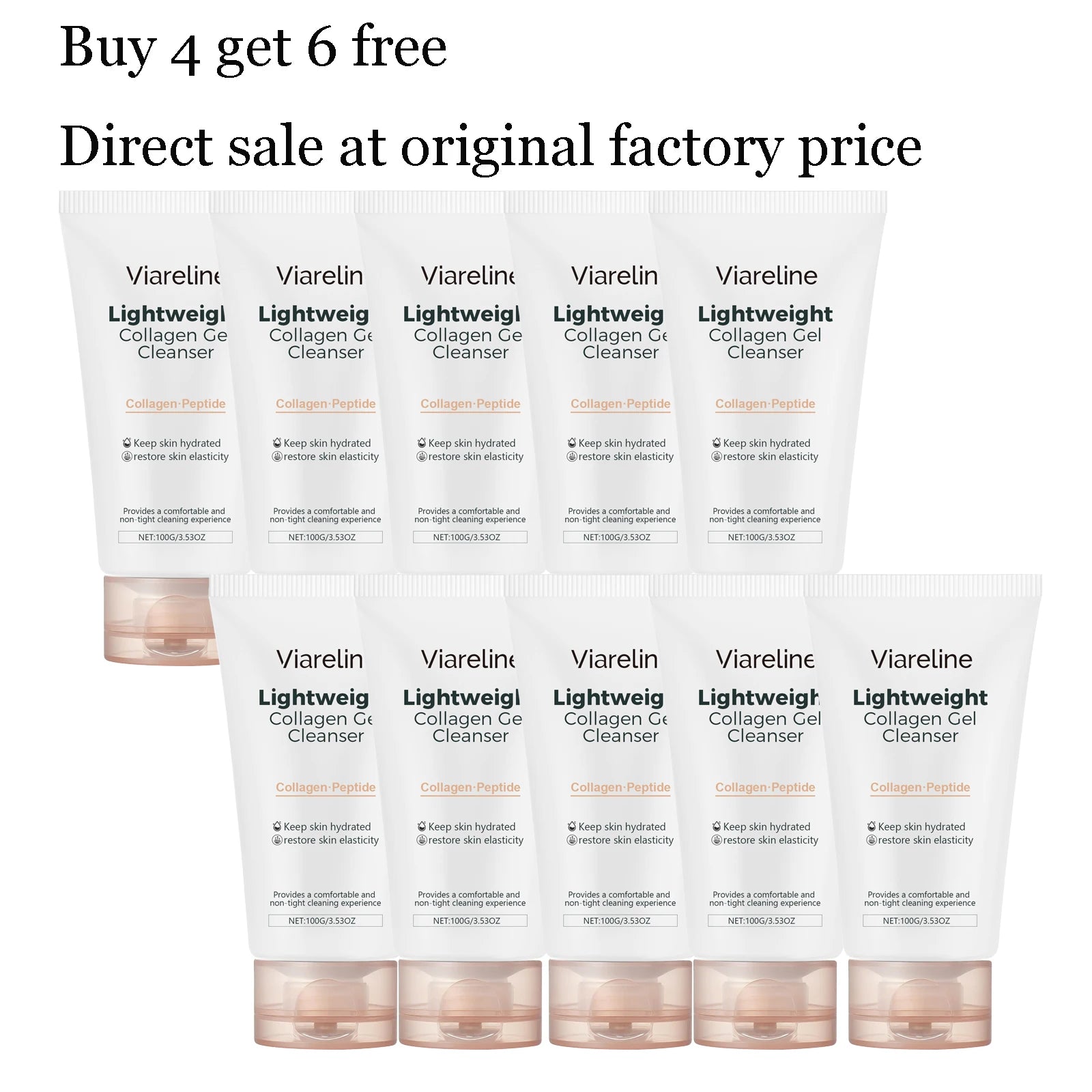 100G Collagen Face Cleaner Gel Gentle Remove Pore Dirts Oil Control Improve Smoothness Refreshing No-tight Facial Cleaner Gel Oasis Select 10 pcs United States