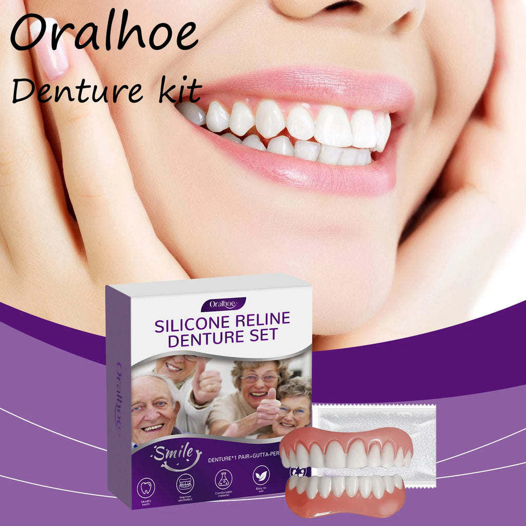 Oralhoe Silicone Reline Denture Set Comfortable Material Whiten Teeth Dental Care Soft Relines High Elasticity Fake Teeth Kit Oasis Select