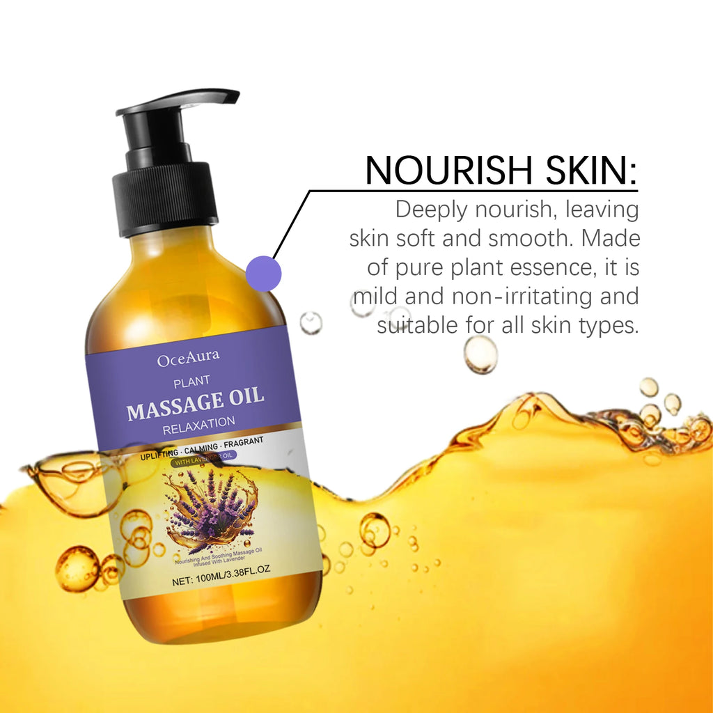 100ML Lavender Essence Oil Deep Moisturizing Body Massage Soothing Discomfort Enhance Skin Elasticity Reduce Soreness Body Oil Oasis Select