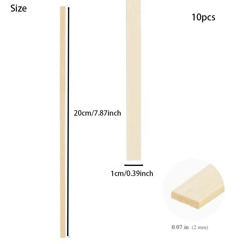 10pcs Wooden Sticks, Wide Flat Sticks, Wooden Paint Sticks Wood Strips for Craft Projects Oasis Select
