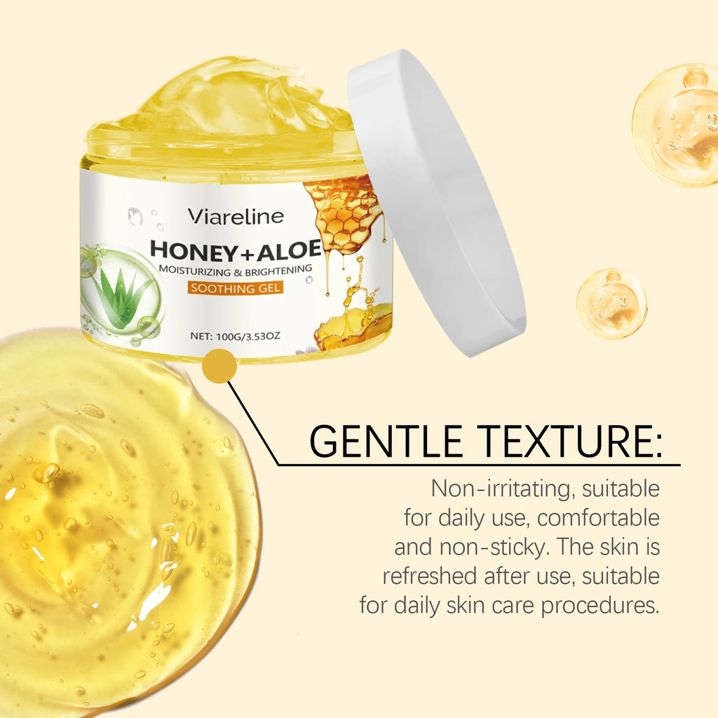 Viareline Honey Aloe Vera Face Gel Repair Sunburn Skin Moisturizing Relief Redness Reduce Dryness Oil Control Soothing Skin Gel Oasis Select