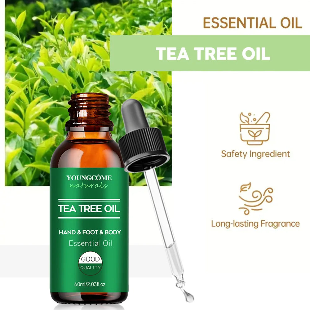 Tea tree essential oil for skin care, massage, shower, diffuser relaxing essential oil for face, body, nails, hair, skin care Oasis Select