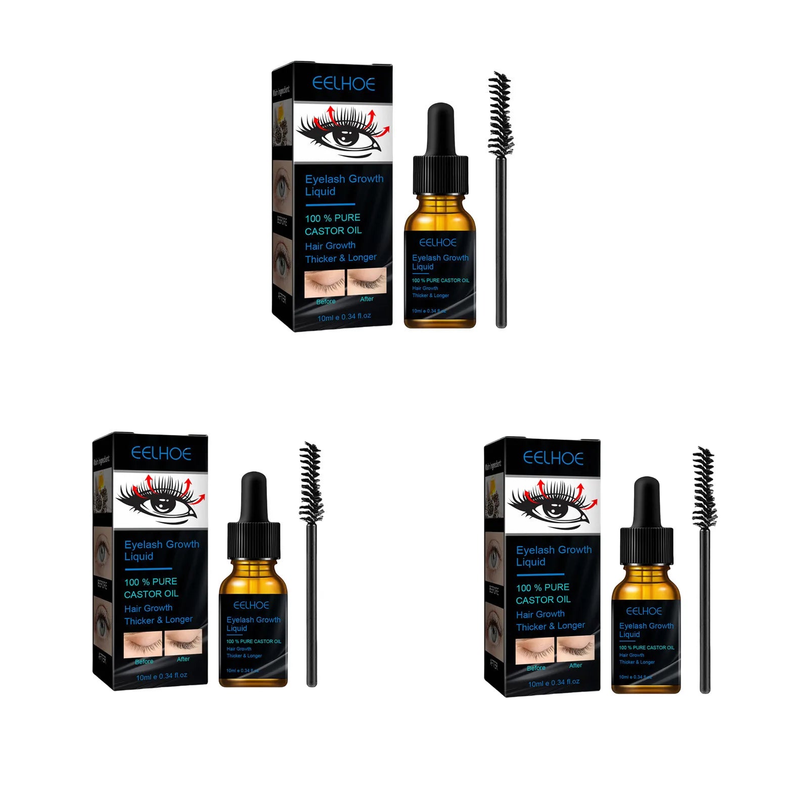 Castor Oil Eyelash Growth Serum for Men Women Thicker Eyelashes Nourishing Hair Follicles Natural Strengthen Lash Growth Serum Oasis Select 30 ML