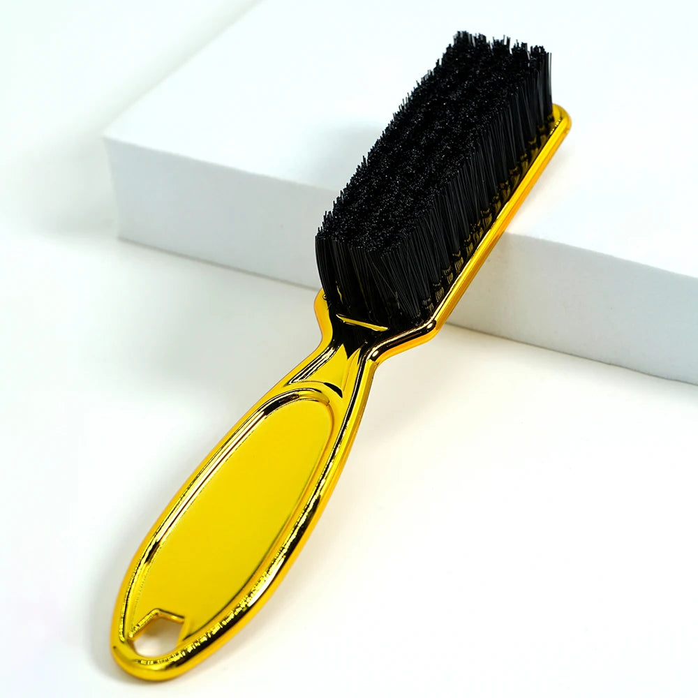 Black Small Beard Styling Brush Professional Shave Beard Brush Barber Vintage Oil Head Shape Carving Cleaning Brush Oasis Select golden