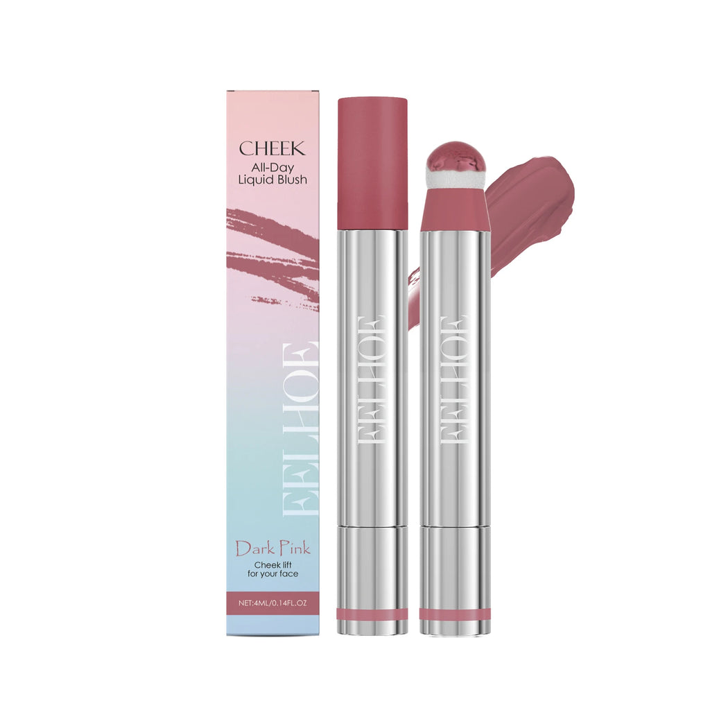 3 Colors Spin Brush Liquid Blush and Lip Gloss Moisturizing Matte Brightening Contour Highlighter Long-wearing Non-fading Makeup Oasis Select Dark pink United States