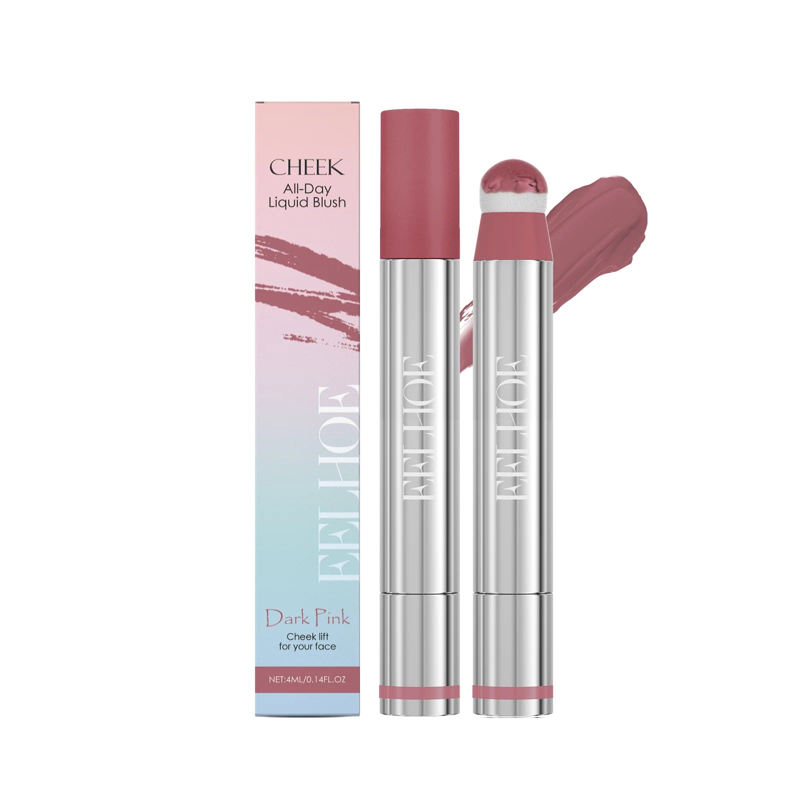 3 Colors Spin Brush Liquid Blush and Lip Gloss Moisturizing Matte Brightening Contour Highlighter Long-wearing Non-fading Makeup Oasis Select Dark pink United States