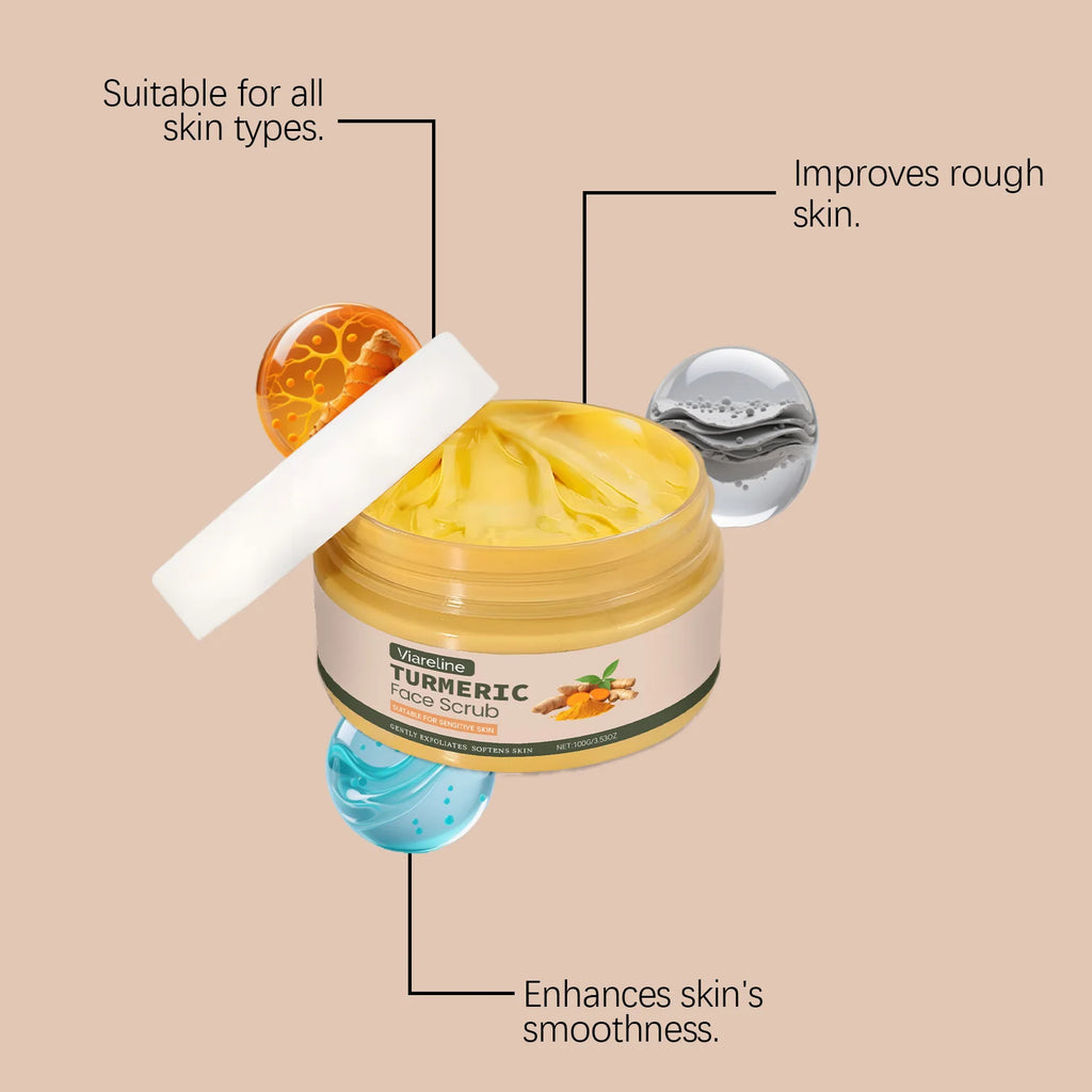 100G Turmeric Keratin Facial Scrub Gentle Cleaning Pore Exfoliating Dead Skin Enhance Smoothness Nourishing Softening Skin Scrub Oasis Select