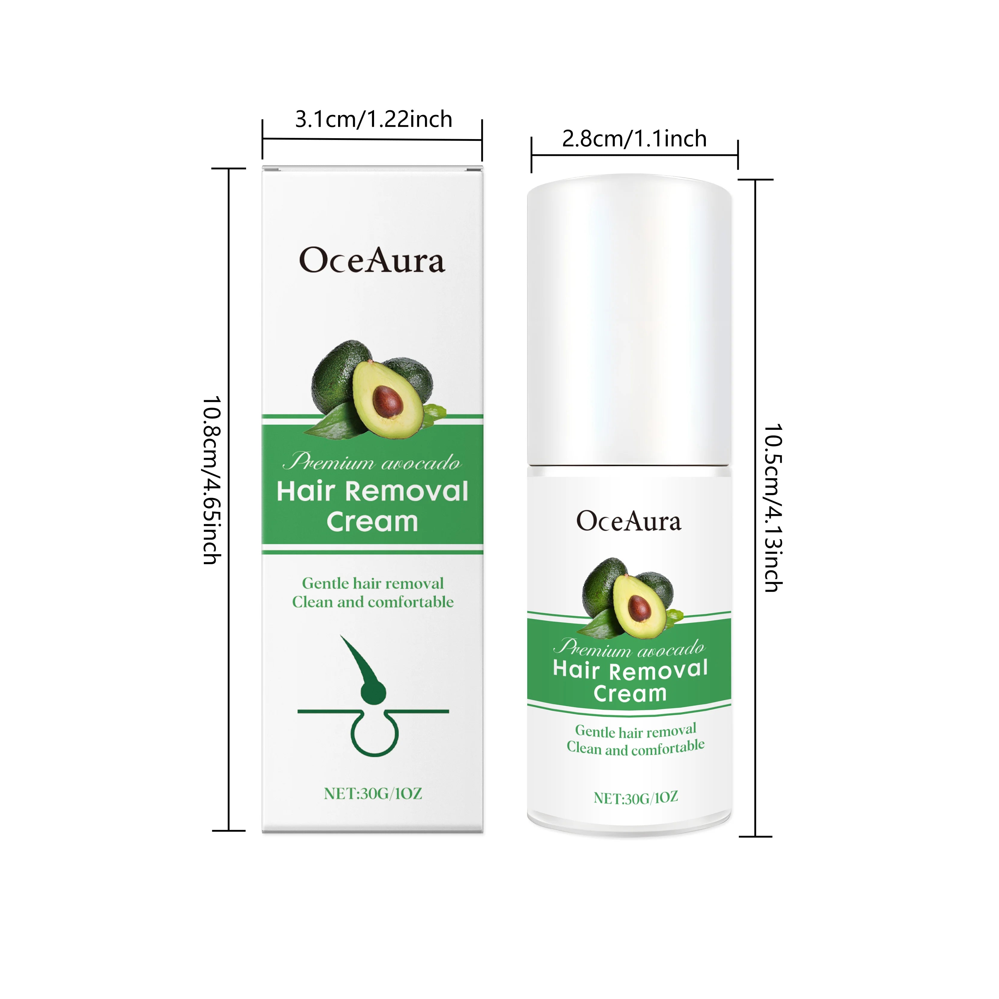 30G Avocado Hair Removal Cream Gentle Cleaning Pore Non-irritating Enhance Smoothness Soothing Discomfort Hair Remove Lotion Oasis Select