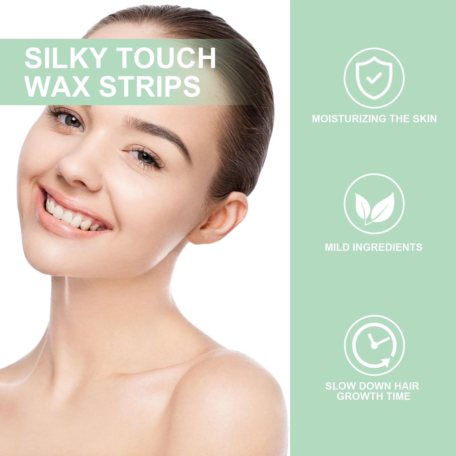 40PCS Face Hair Removal Wax Strips Moisturizing Gentle Silky Remove Hair Non-irritating Refreshing Hair Remover for Face & Lips Oasis Select