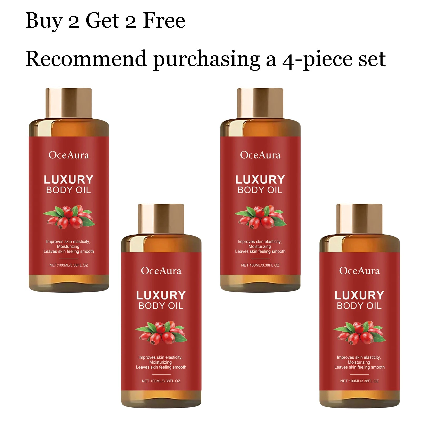 100G Moisturizing Body Care Oil Daily Hydrating Enhance Skin Elasticity Nourishing Improve Firmness Smoothing Body Essence Oil Oasis Select 4 pcs Other United States