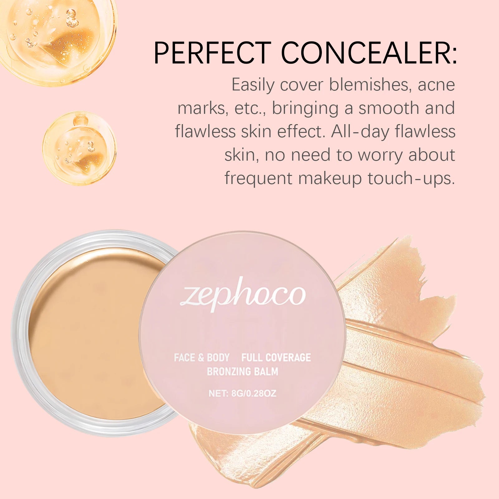 8g Face Concealer Perfect Cover Spot and Acne Scars Hydrating Oil Control Smoothing Sweatproof Non-greasy Face Concealer Balm Oasis Select