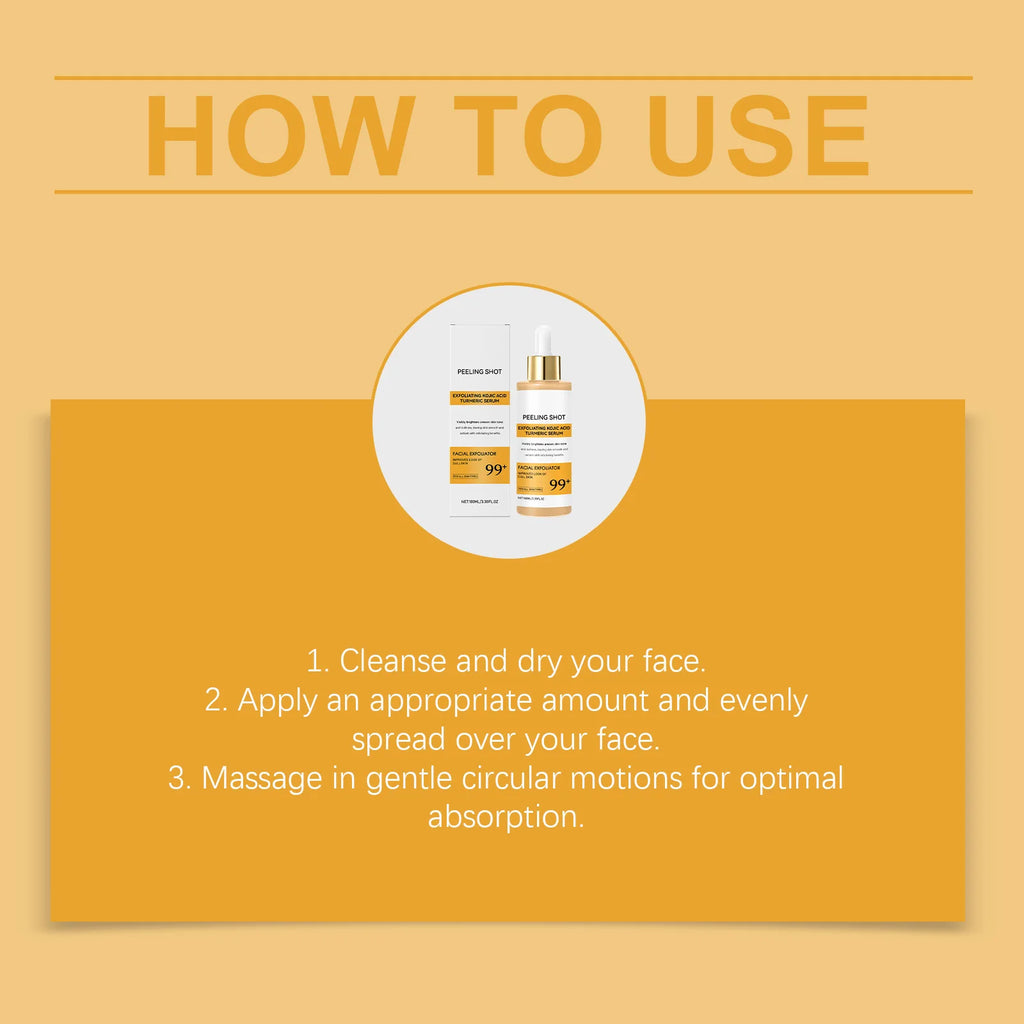 100ML Turmeric Kojic Acid Face Serum Gentle Moisturizing Nourishing Improve Skin Texture Refreshing Non-sticky Smooth Face Serum Oasis Select