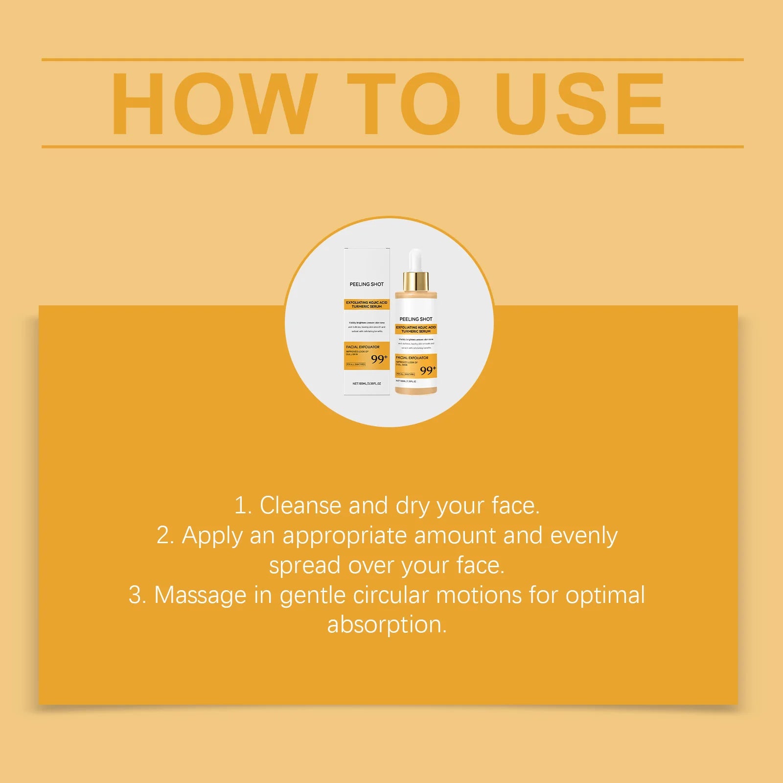 100ML Turmeric Kojic Acid Face Serum Gentle Moisturizing Nourishing Improve Skin Texture Refreshing Non-sticky Smooth Face Serum Oasis Select