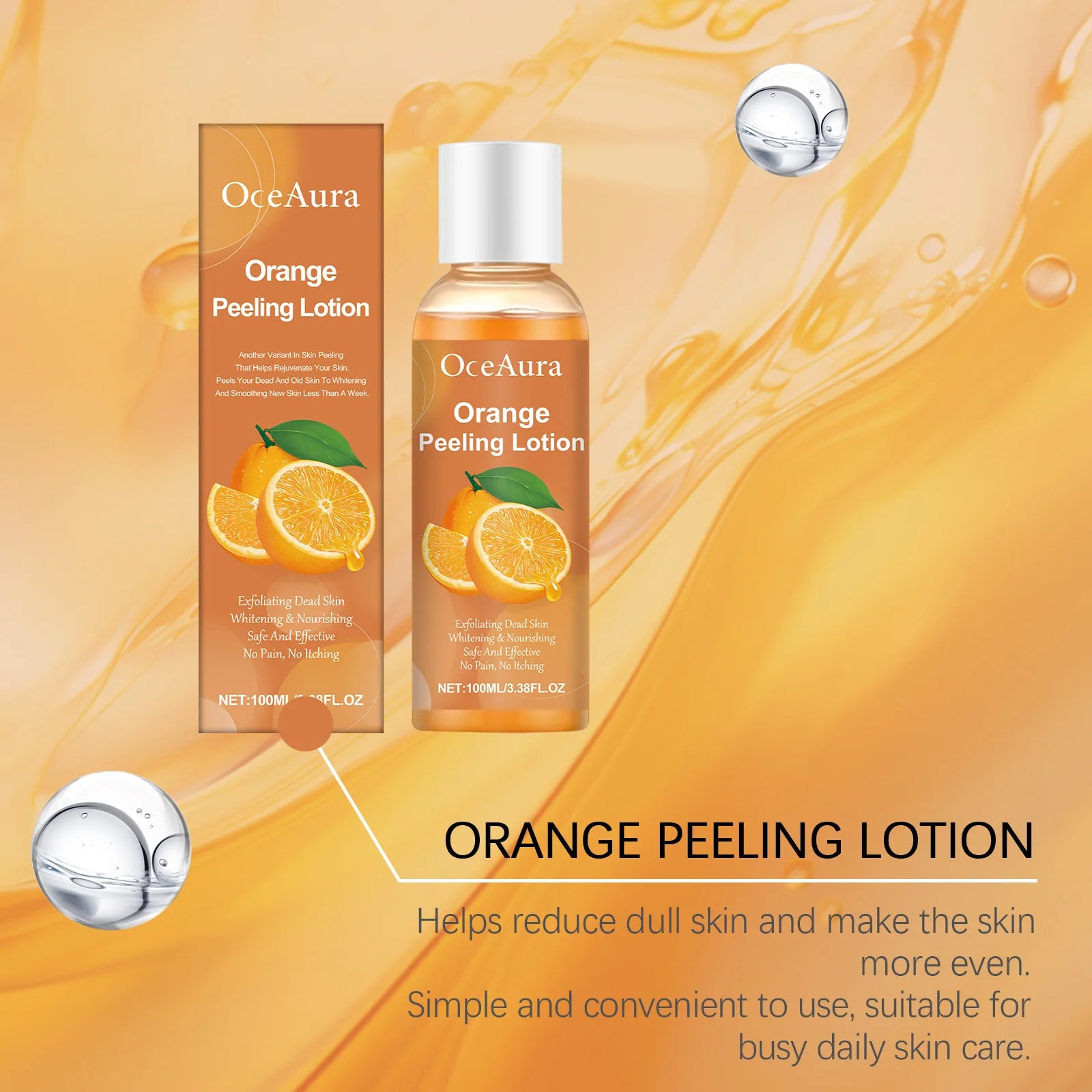 100ML Orange Exfoliating Essential Oil Gentle Dead Skin Remover Hydrating Massage Oil Smoothing Soften Brightening Body Care Oasis Select