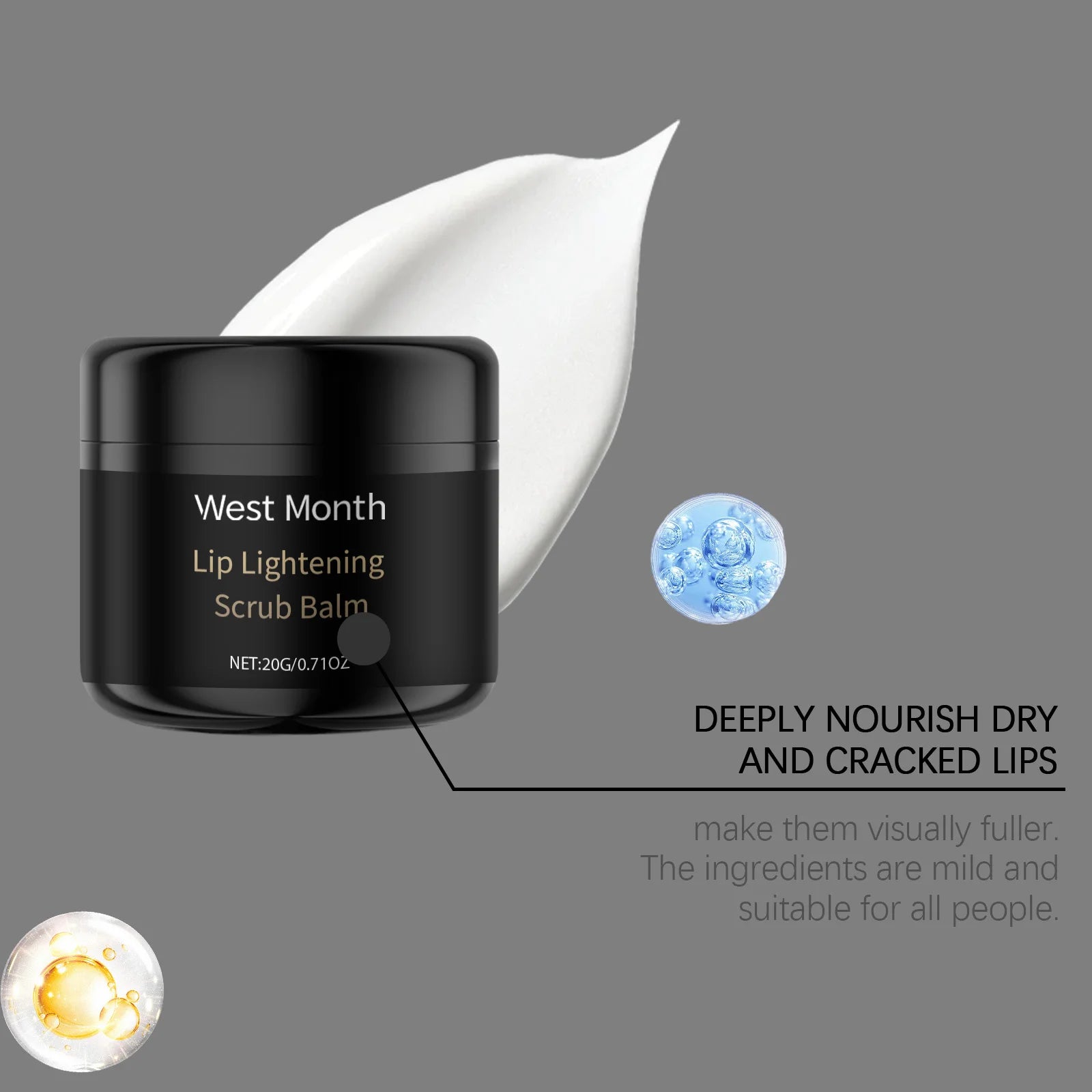 20G Lip Scrub Balm Moisturizing Skin Reduce Dryness Nourishing Gentle Remove Dead Skin Restoring Gloss Brightening Improve Skin Texture Lip Exfoliating Balm Oasis Select