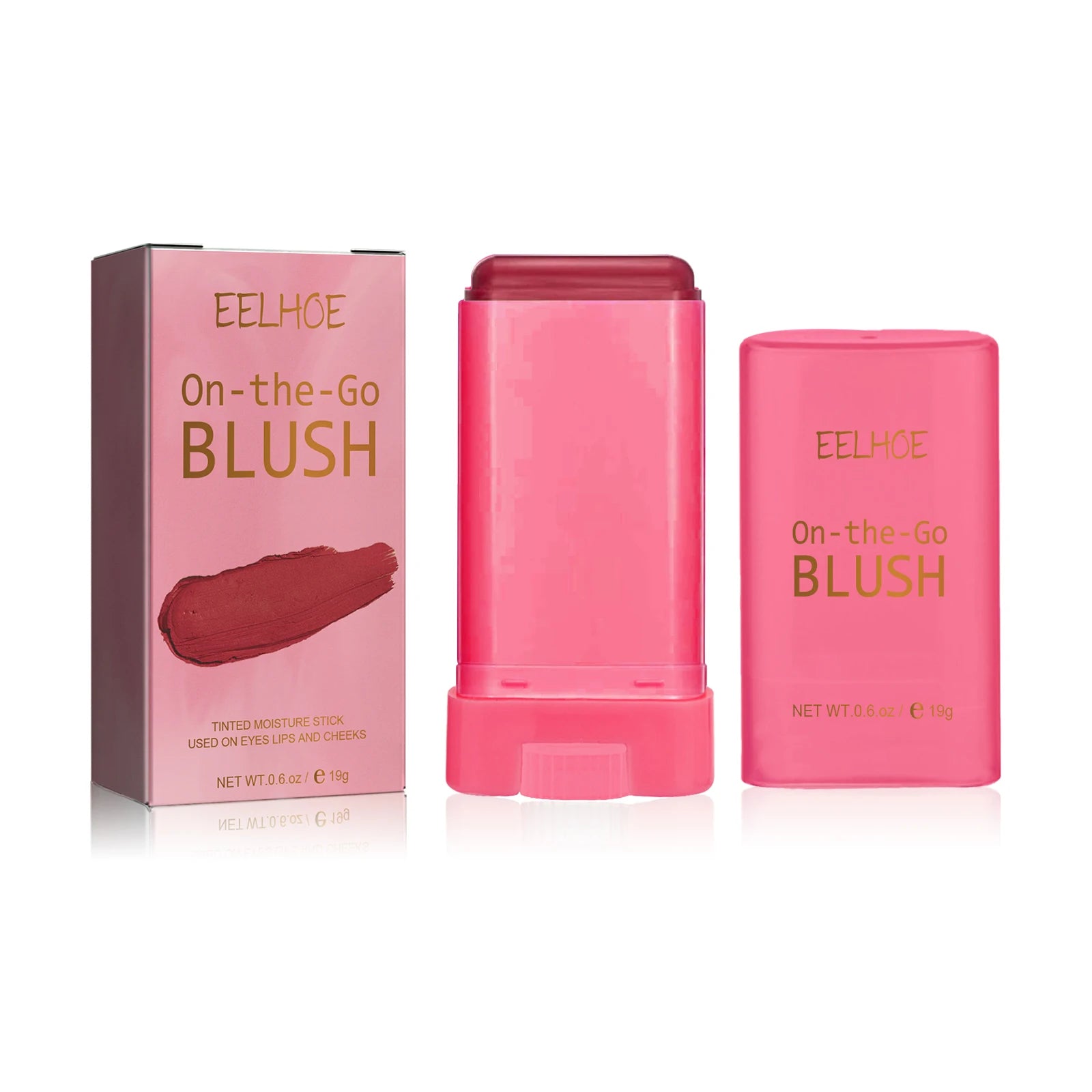 2 Colors Face Multi-functional Makeup Blusher Brightening Waterproof Lightweight Natural Nude Smudge-proof Makeup Blusher Oasis Select Red United States