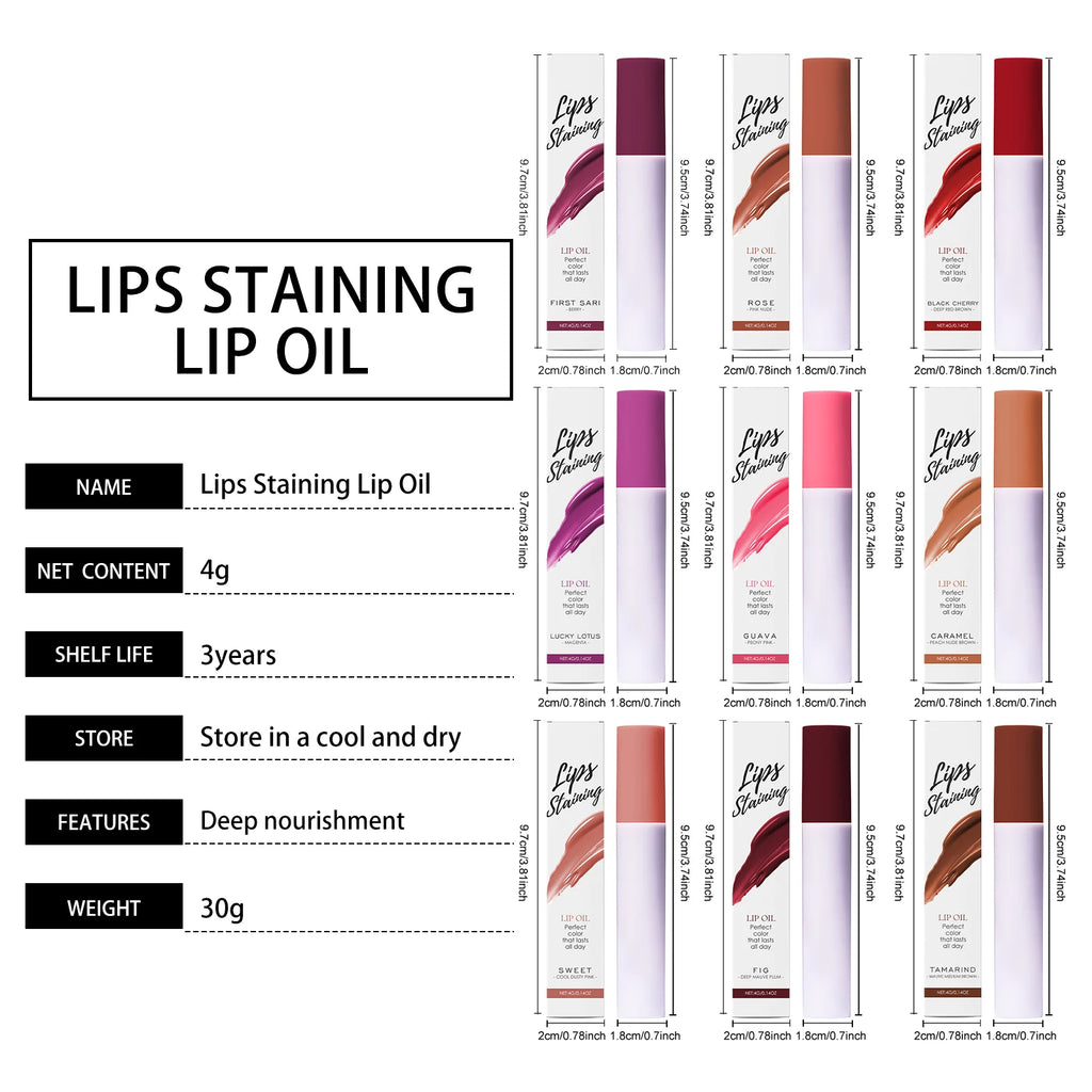 Multi Color Glass Mirror Water Glow Lip Oil Deep Hydrating Nourishing Fade Lip Lines Enhance Shine Non-sticky for All Lip Type Oasis Select