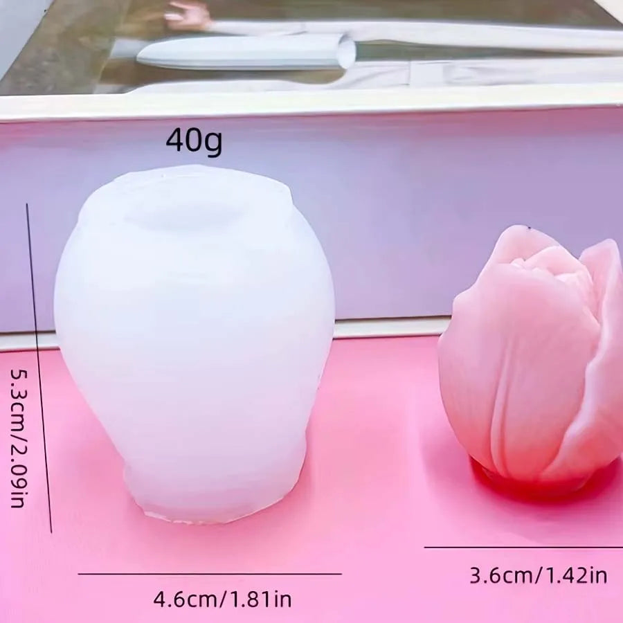2/3PCS Tulip Flower Silicone Molds 3D Floral Resin Candle Soap Mold Flower  Chocolate Cake Decoration Mold