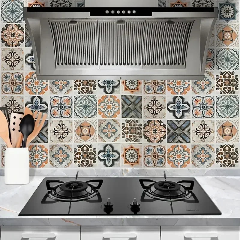 Waterproof Oil-Proof PVC 40cm Cabinet Decorative Wall Sticker Bathroom Self-Adhesive Wallpaper European Style Home Decoration. Oasis Select
