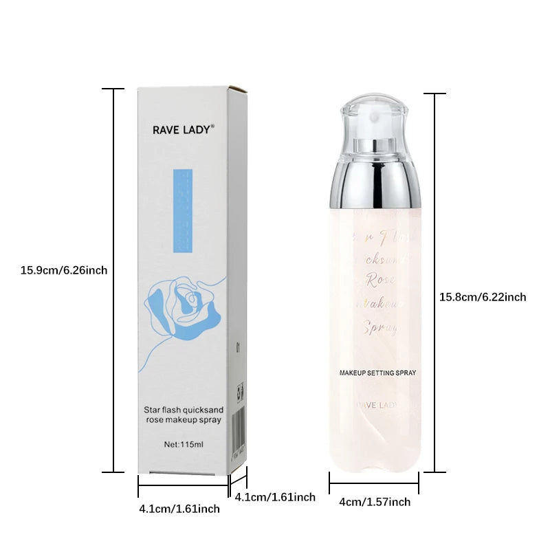 Rave Lady 115ml Face Moisturizing Spray Toner Star Flash Quicksand Rose Facial Moisturize Before Makeup Spray Body Skin Care Oasis Select