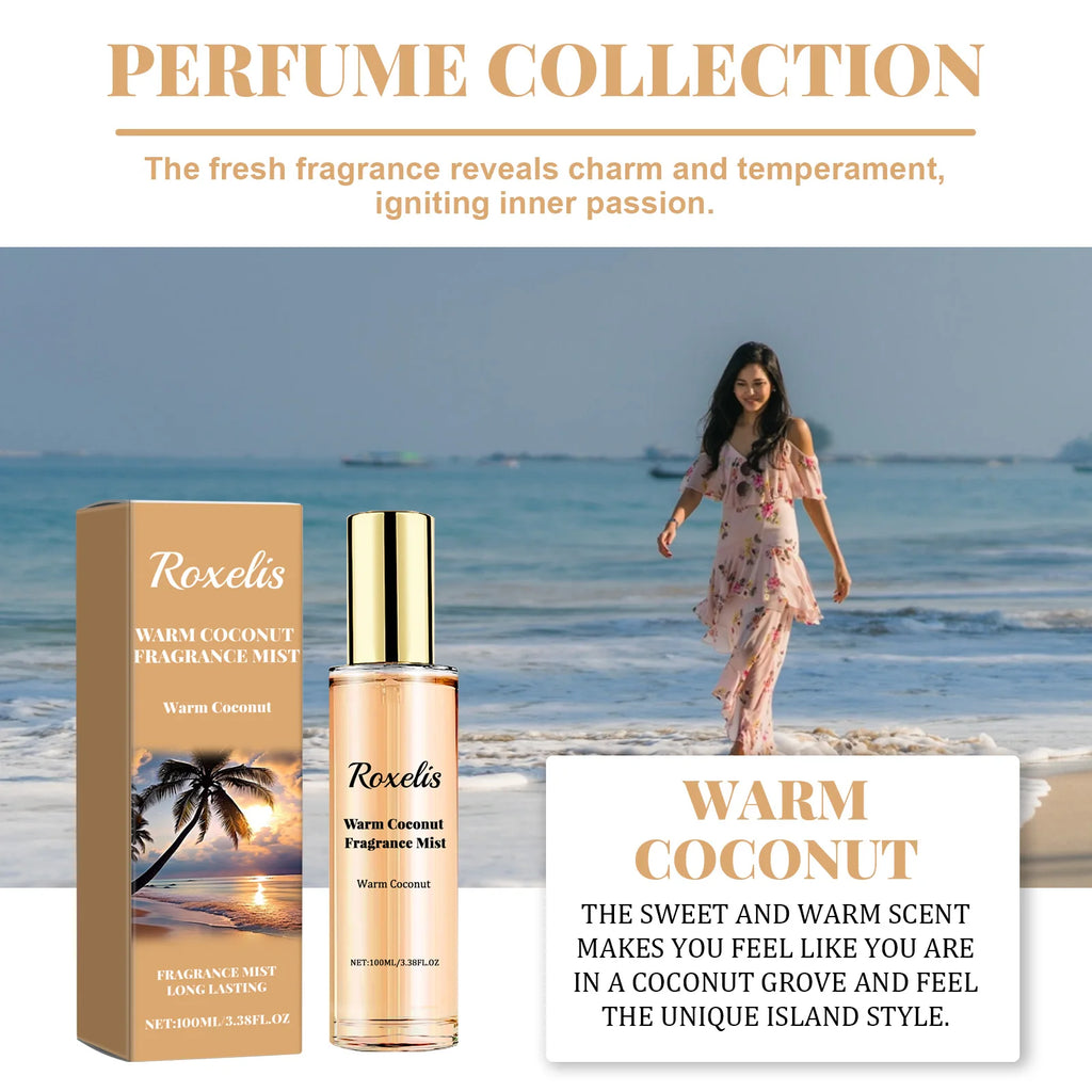 Roxelis Coconut Pefume Spray for Women Natural Romantic Scent Lasting Charming Flirting Freshing Pheromone Women Perfume Mist Oasis Select