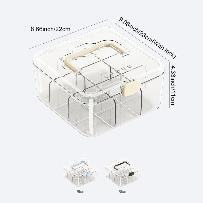 Card organizer, large-capacity multi-tier storage box with lid, stylish transparent design, perfect for storing all kinds of ite Oasis Select