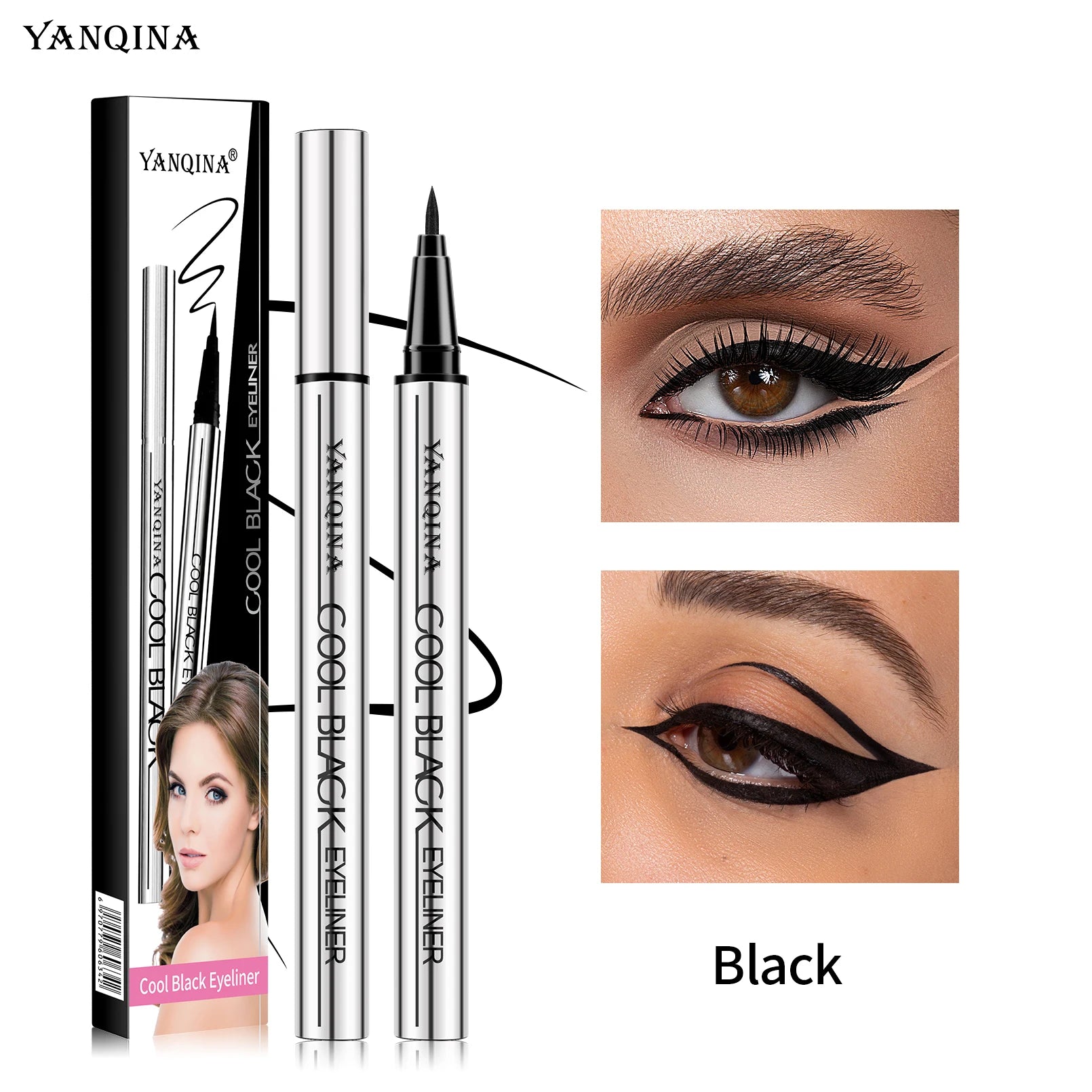 YANQINA Waterproof Liquid Eyeliner Pen – Black & Brown