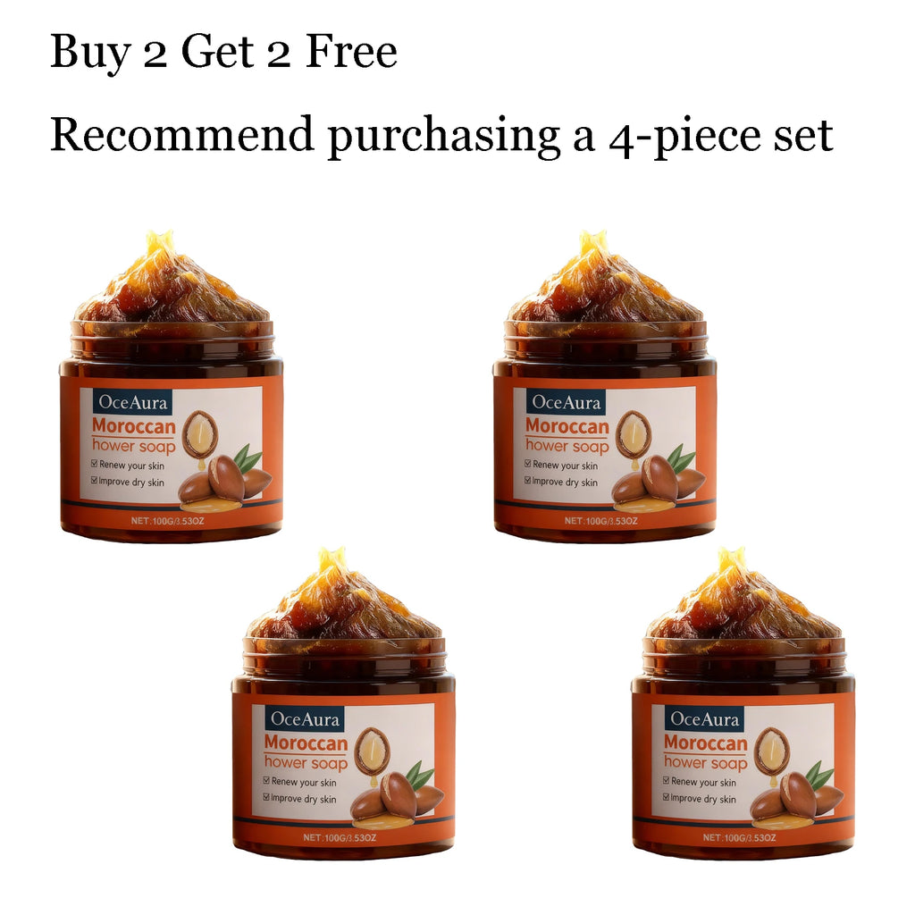 100G Moroccan Bathing Soap Gentle Cleaning Pore Deep Moisturizing Reduce Roughness Enhance Smoothness Softening Body Soap Cream Oasis Select 4 pcs United States Others