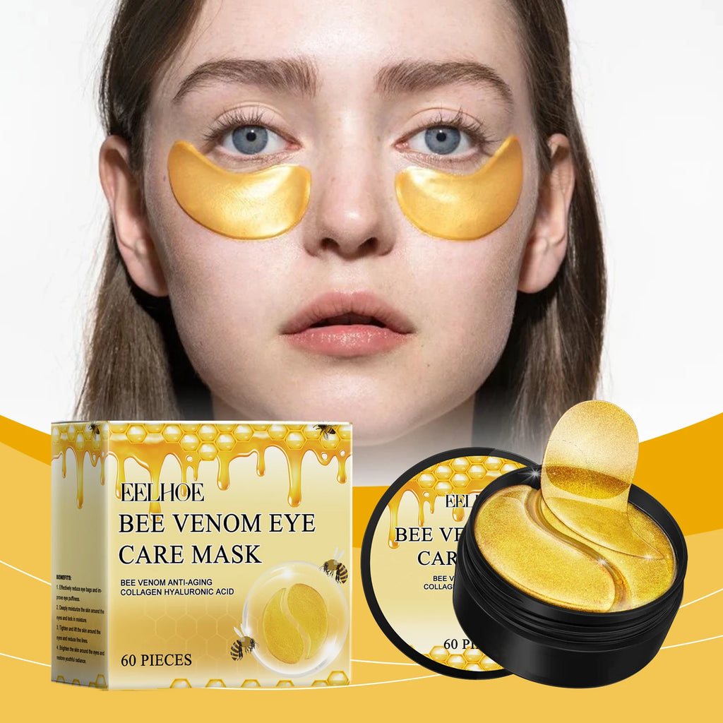 EELHOE Bee Venom Eye Patches Anti Dark Circles Puffiness Removal Eye Bag Moisturizing Firming Smooth Eye Mask Skin Care Products Oasis Select