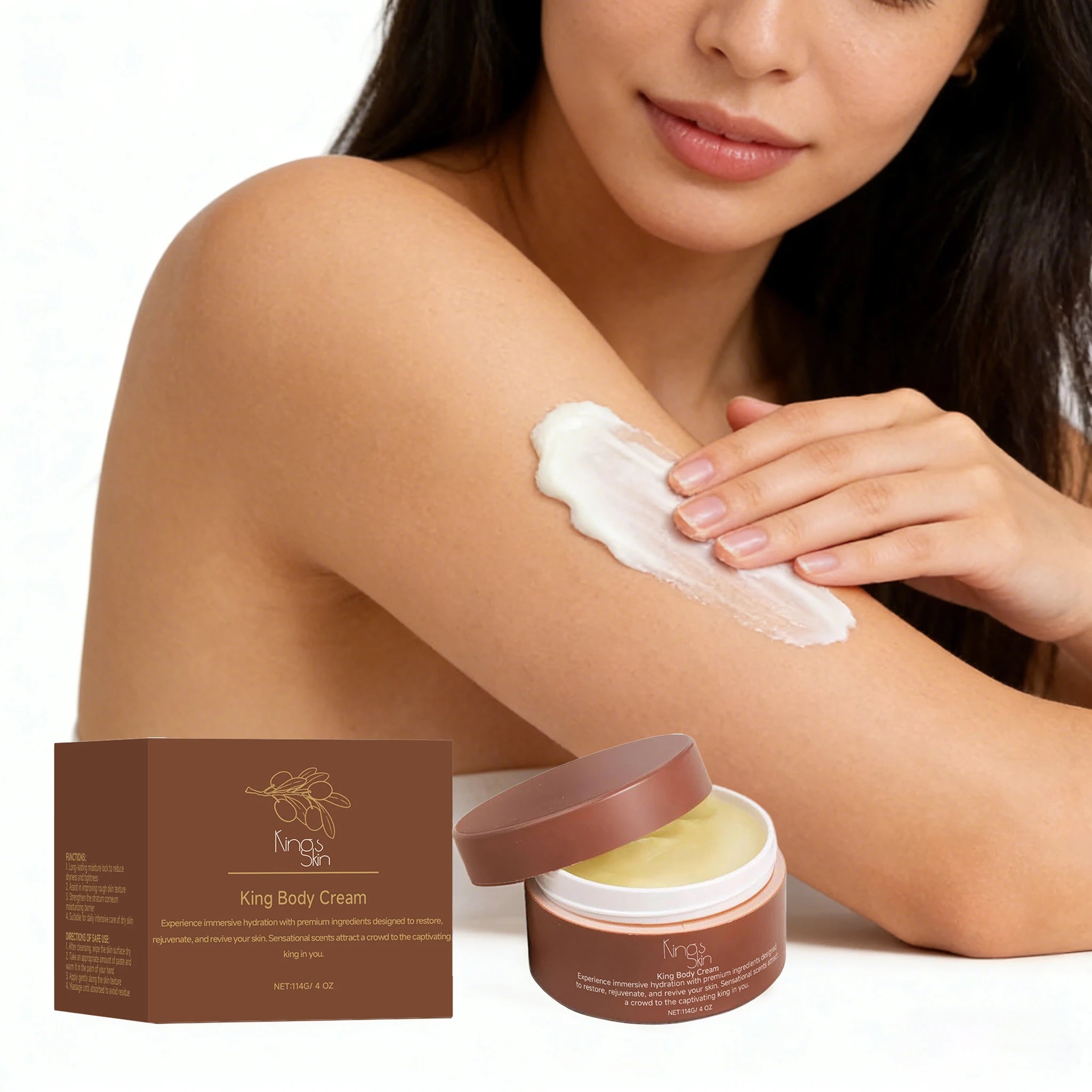 114g Shea Butter Body Cream Deep Moisturizing Reduce Dryness Non-greasy Smoothing Improve Skin Texture Softening Body Lotion Oasis Select