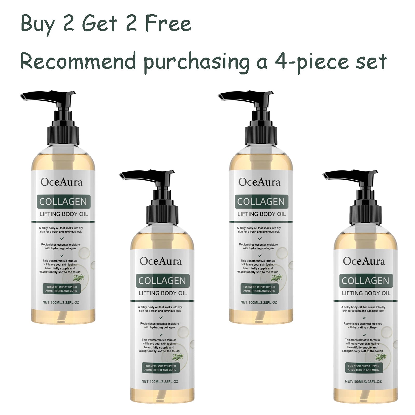 100ML Collagen Body Essence Oil Daily Moisturizing Enhance Skin Elasticity Non-greasy Reduce Dryness Tightening Body Care Oil Oasis Select 4 pcs Other United States
