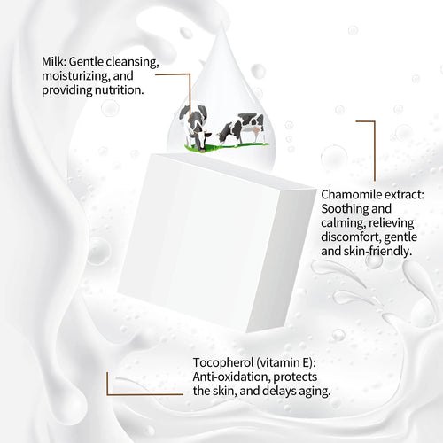 100G Milk Bathing Soap Bar Gentle Cleaning Pores Enhance Smoothness Moisturizing Non-tight Soothing Redness Soap for Face & Body Oasis Select