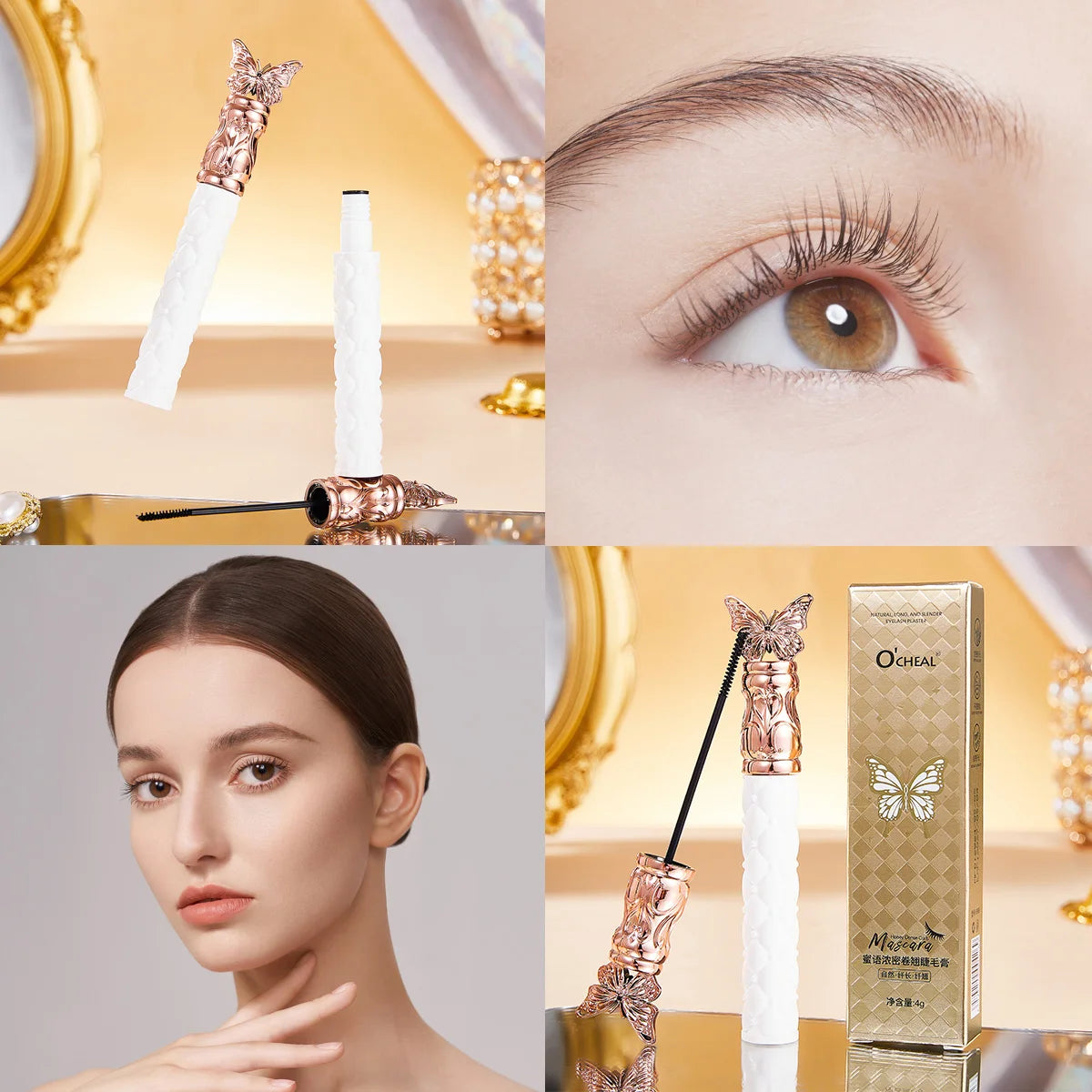 Ocheal Black Mascara Lengthens Eyelashes Extra Volume Long Lasting Waterproof Natural Quick Drying Lashes Female Makeup Oasis Select