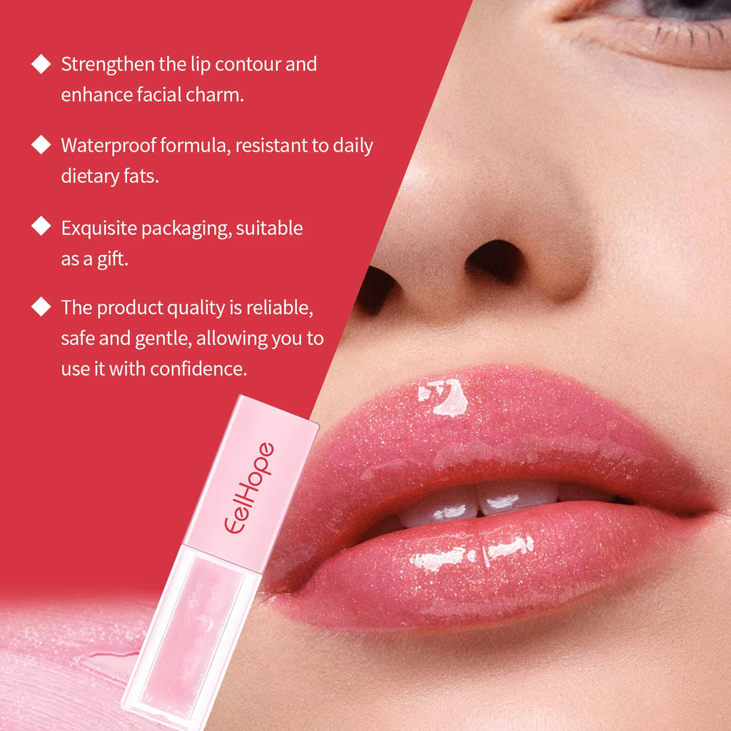 4ML Lip Gloss Moisturizing Reduce Lip Lines Improve Skin Texture Lasting Bright Color Restoring Gloss Non-sticky Beauty Makeup Lip Balm Oasis Select