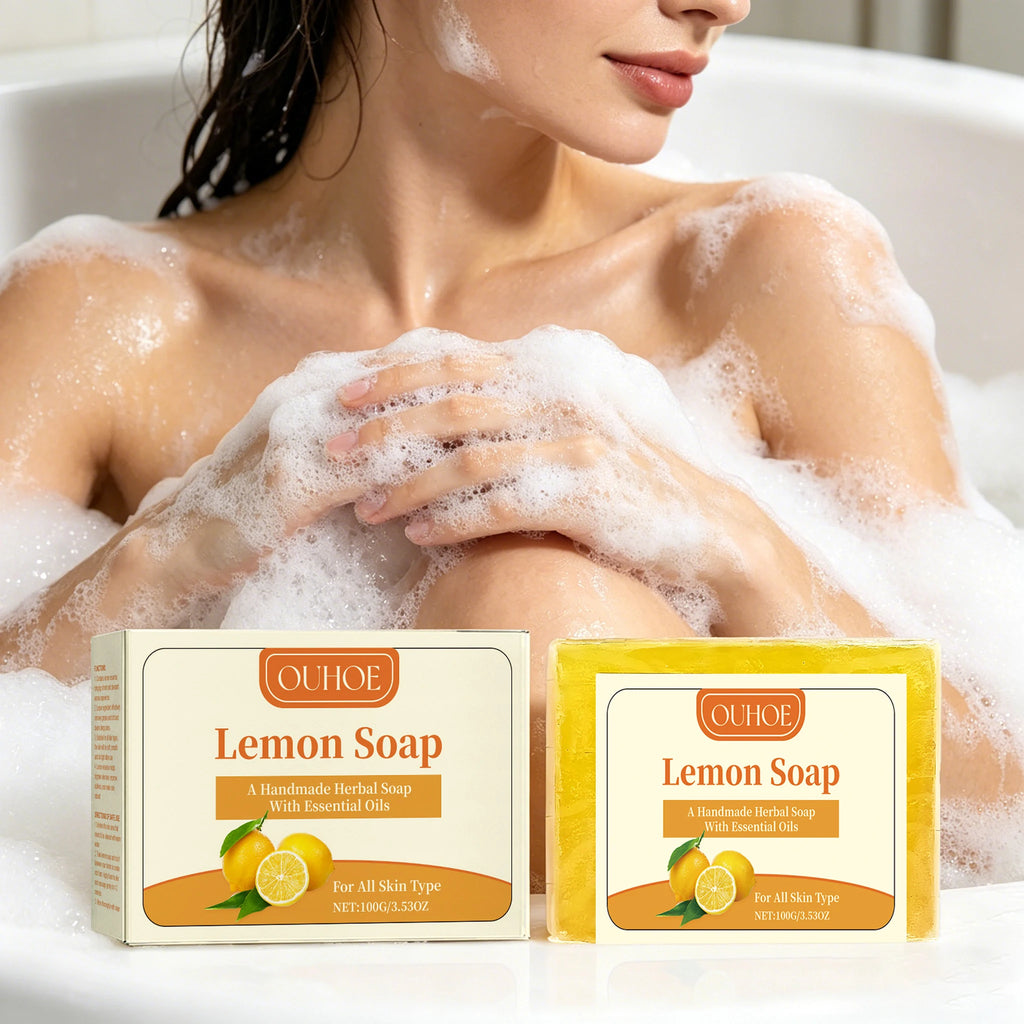 100G Lemon Scent Body Soap Oil Control Refreshing Moisturizing Skin Cleaning Pores Brightening Natural Body Washing Soap Oasis Select