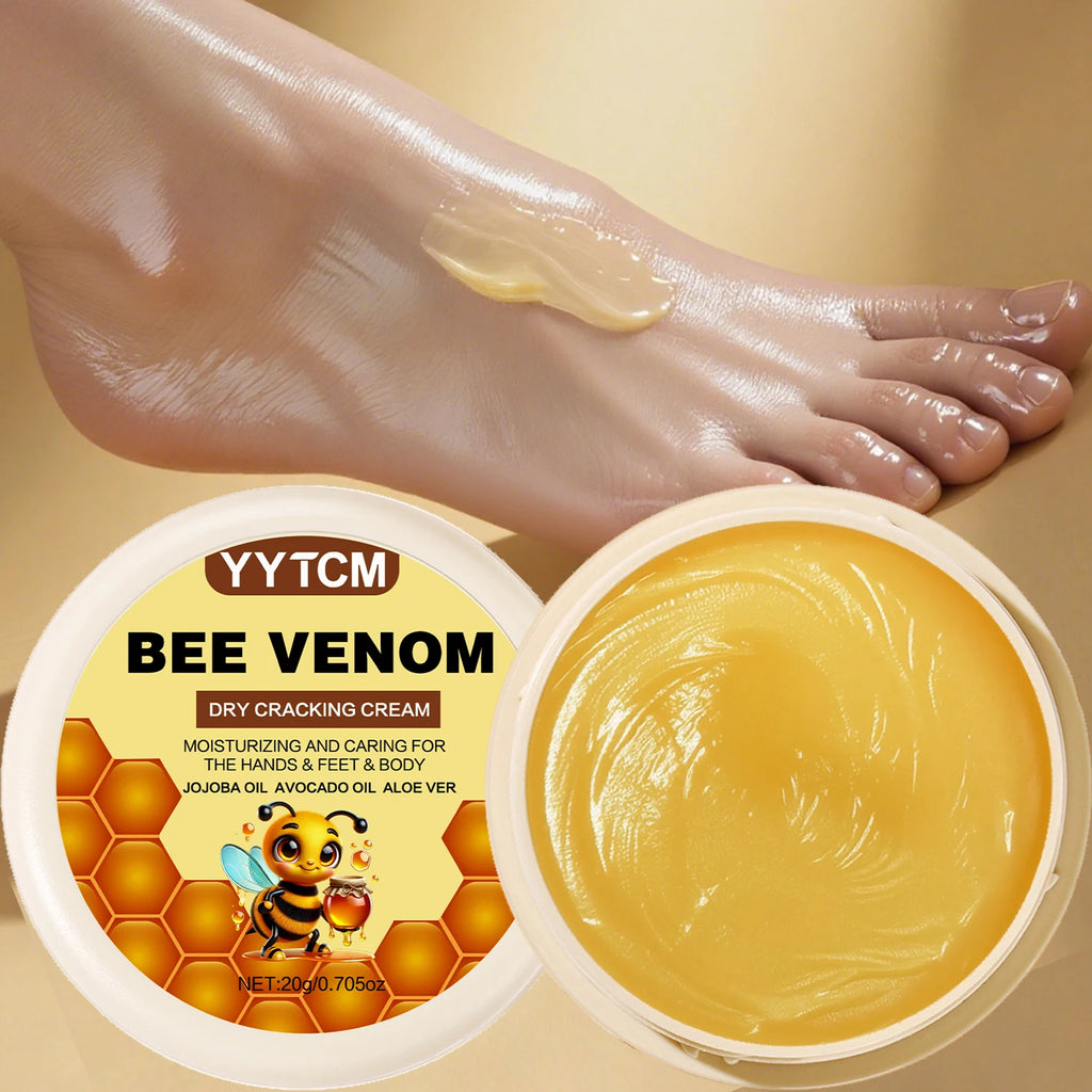 Bee Venom Dry Crack Moisturizing Cream, Hydrating & Nourishing for Autumn Winter, Smooth & Soft Skin Care, Hydrating Foot Cream Oasis Select