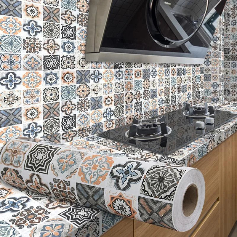 Waterproof Oil-Proof PVC 40cm Cabinet Decorative Wall Sticker Bathroom Self-Adhesive Wallpaper European Style Home Decoration. Oasis Select