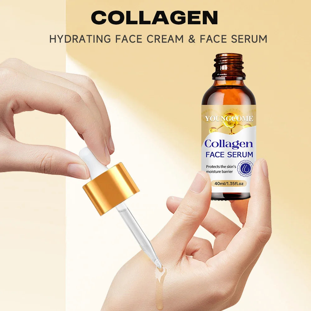 YOUNGCOME Collagen Cream & Serum Set – Vitamin E Moisturizing Face Cream & Serum Set Oasis Select