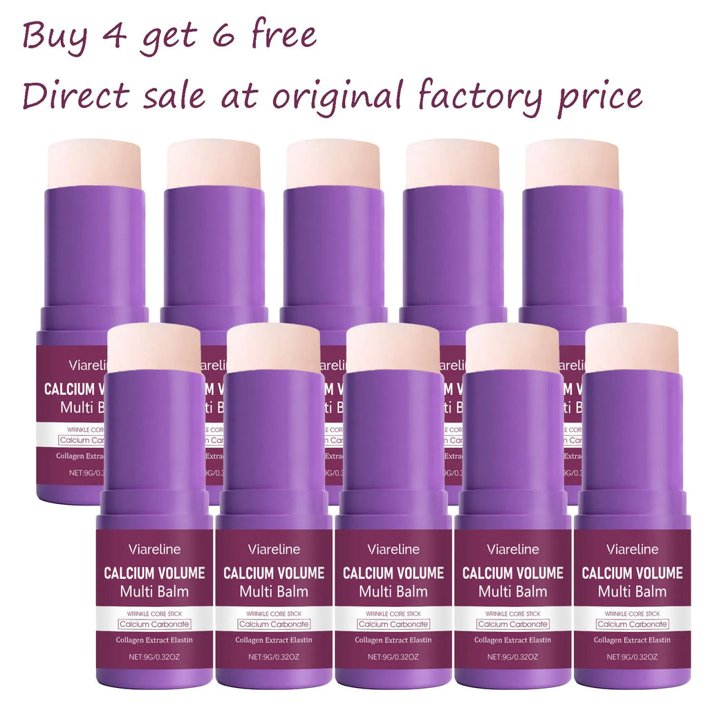 9g Calcium Volume Face Balm Gentle Moisturizing Non-greasy Smoothing Anti-aging Firming Collagen Face Cream Stick for Neck Faces Oasis Select 10 pcs United States