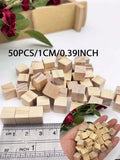 5 Sizes Big/Small Unfinished Wooden Blocks Wood Cubes For DIY Craft and Puzzle Making Home Decor Handcraft Arts Oasis Select 1CM 50PCS