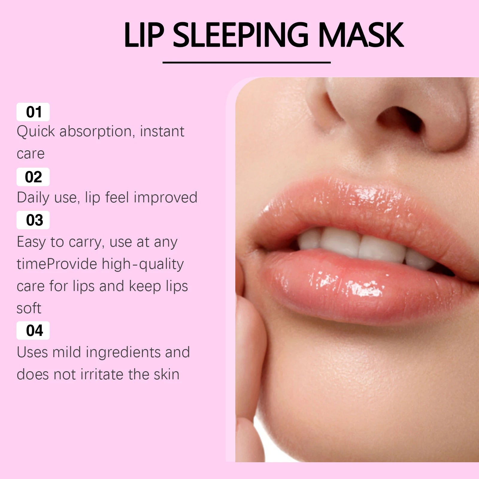 30g Pink Lip Sleeping Mask Gentle Cleaning Remove Dead Skin Reduce Dryness Anti-chapping Enhance Gloss Fade Fine Lines Non-sticky Lip Care Mask Oasis Select