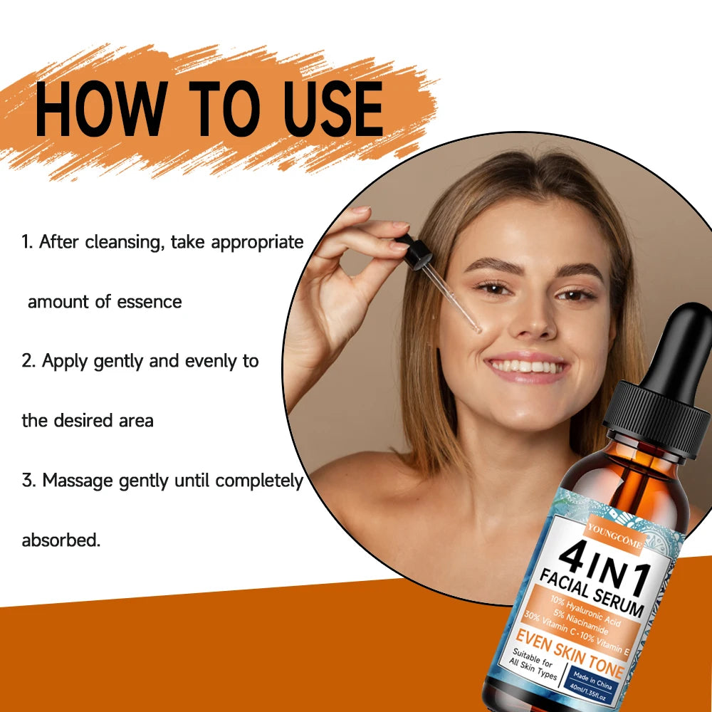 YOUNGCOME 4-in-1 Face Serum – Vitamin C, Niacinamide & Hyaluronic