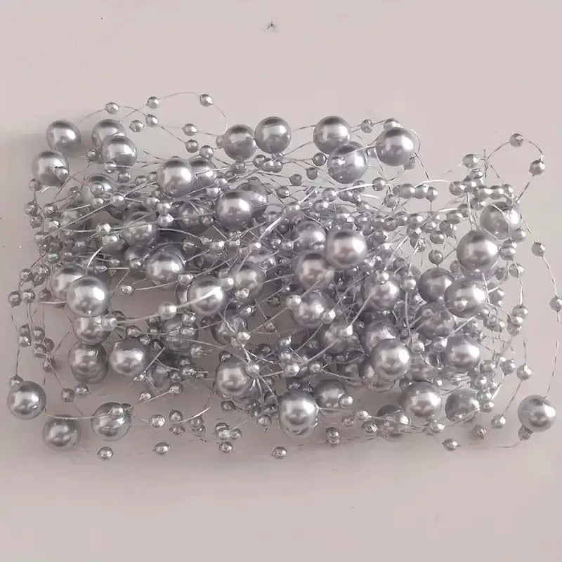 5pcs/Pack Filled Pearl String Beaded Chain Elegant Wedding Valentine's Day Table Decoration, Imitation Pearl Filling Floating