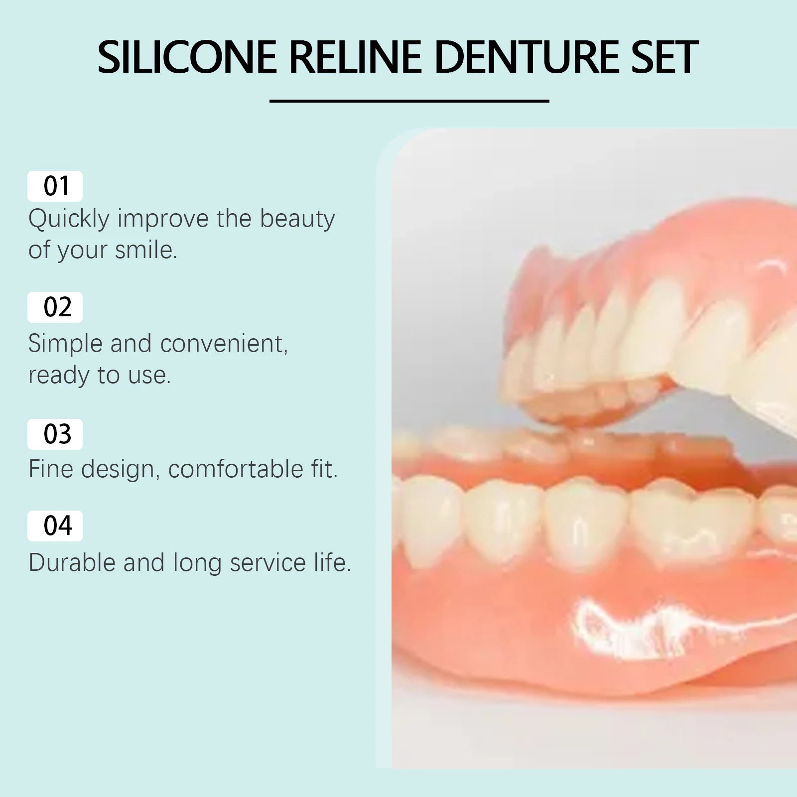 Oralhoe Silicone Material Fake Teeth Set Detachable Reusable Veneers Teeth Oral Health Care Soft Upper & Lower Braces Set Oasis Select