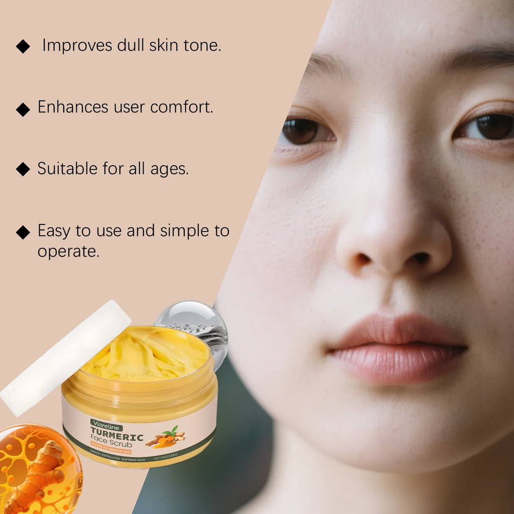100G Turmeric Keratin Facial Scrub Gentle Cleaning Pore Exfoliating Dead Skin Enhance Smoothness Nourishing Softening Skin Scrub Oasis Select